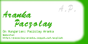 aranka paczolay business card